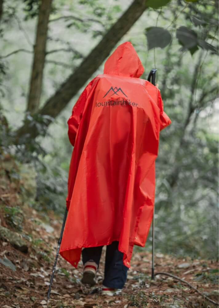 เสื้อกันฝน MOUNTAINHIKER 3-IN-1,สีแดง