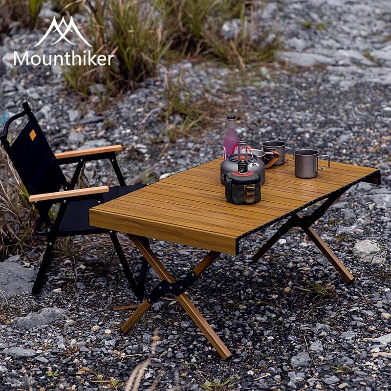 โต๊ะพับอลูมิเนียม MOUNTAINHIKER 90CM สีน้ำตาล