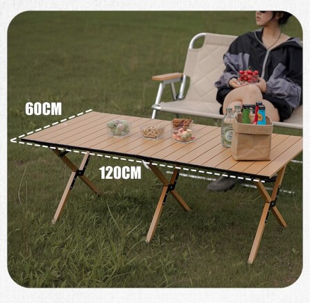 โต๊ะเหล็กพับ MOUNTAINHIKER X FRAME 120CM สีไม้_1