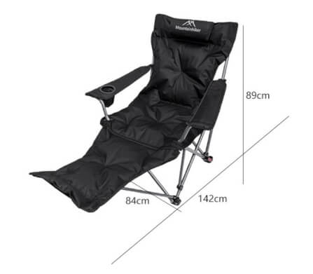 เก้าอี้สปริงปรับระดับ MOUNTAINHIKER รุ่น SPRING VELVET CHAIR 142X84X89 ซม. สีดำ_1