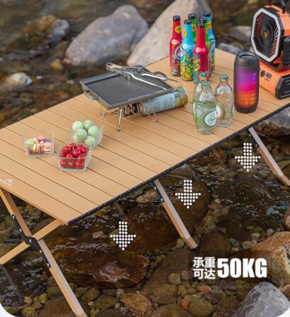 โต๊ะเหล็กพับ MOUNTAINHIKER X FRAME 120CM สีไม้_2