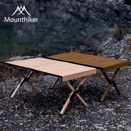 โต๊ะพับอลูมิเนียม MOUNTAINHIKER 90CM สีน้ำตาล_2