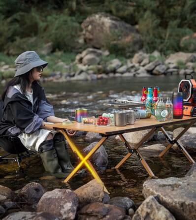 โต๊ะเหล็กพับ MOUNTAINHIKER X FRAME 120CM สีไม้_3