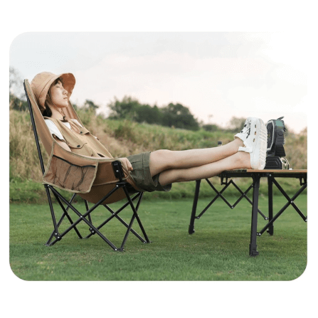 เก้าอี้พับพนักสูง MOUNTAINHIKER สีกากี_3