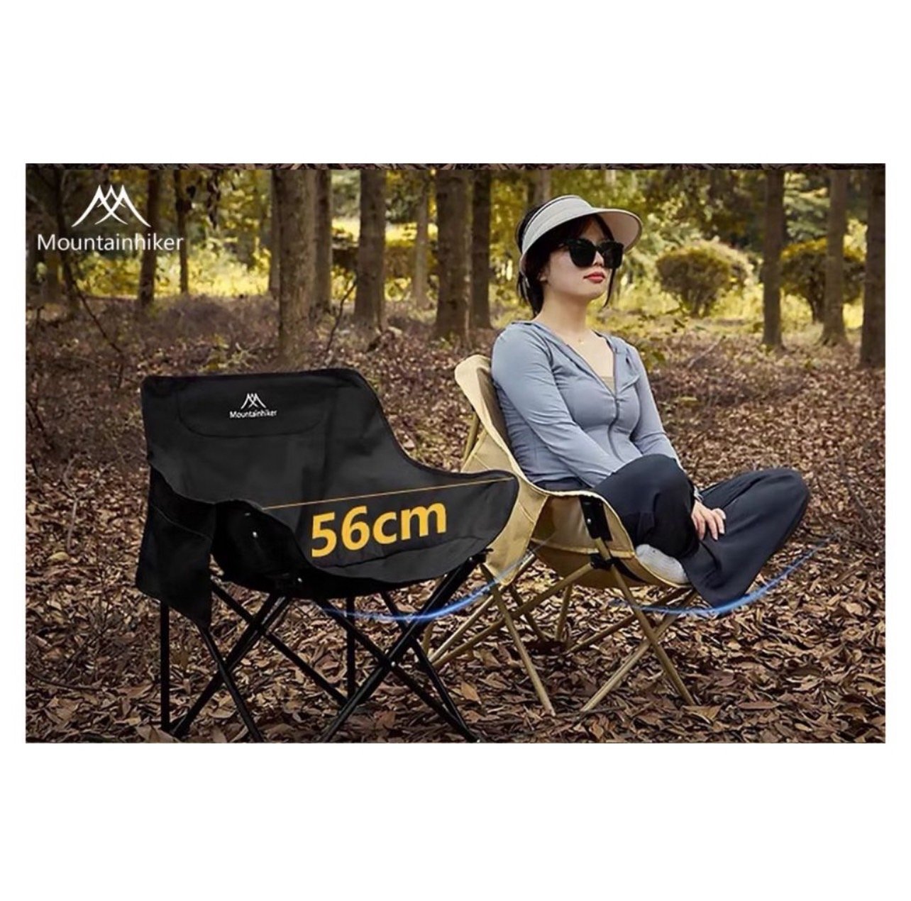 เก้าอี้พับรวบกลาง MOUNTAINHIKER MOON CHAIR สีดำ_4