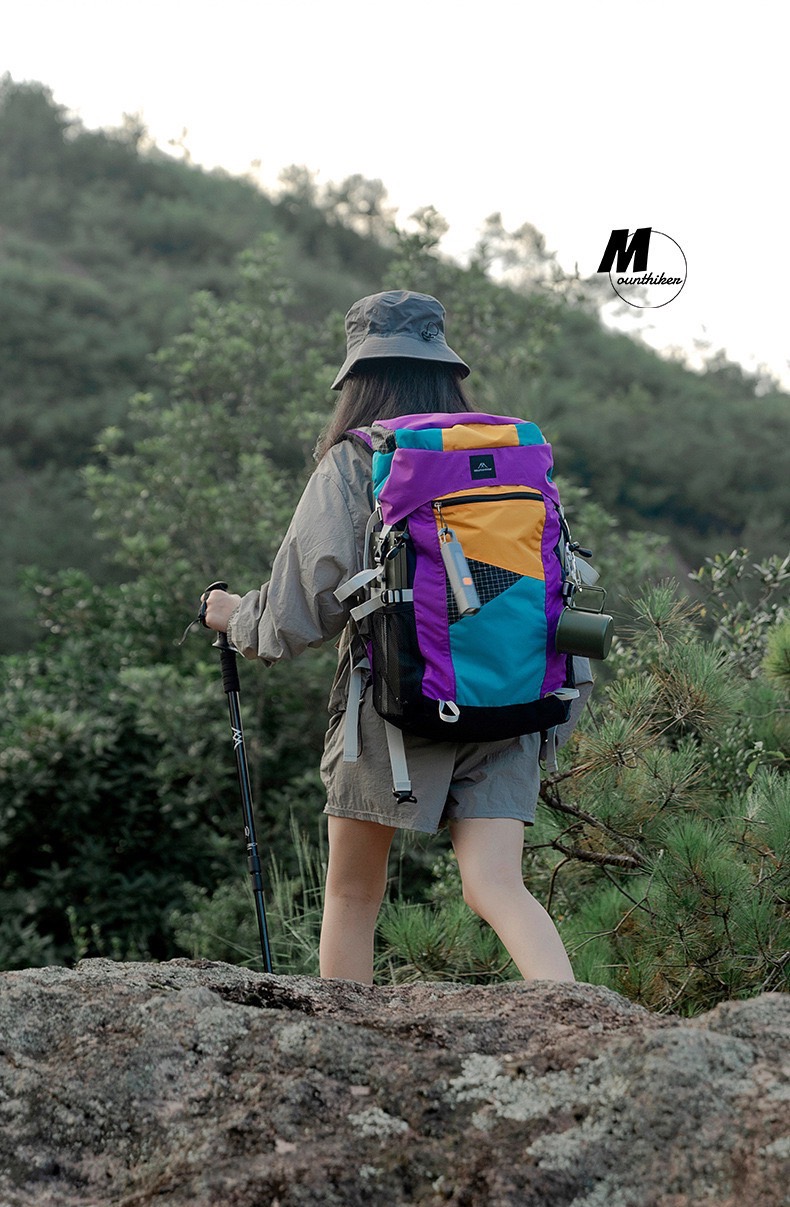กระเป๋าเดินป่ากลางแจ้ง 35L  MOUNTAINHIKER สีม่วงฟ้า_3