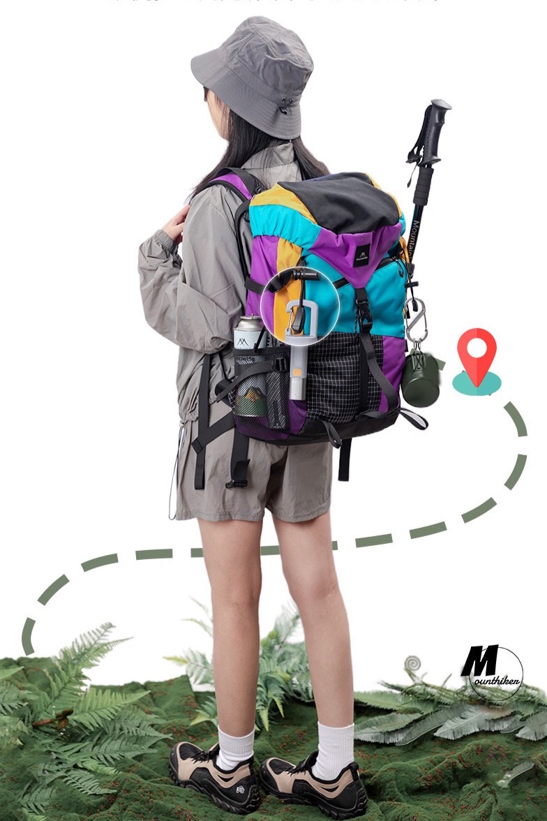 กระเป๋าเดินป่ากลางแจ้ง 35L  MOUNTAINHIKER สีม่วงฟ้า_4