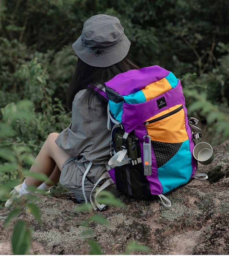 กระเป๋าเดินป่ากลางแจ้ง 35L  MOUNTAINHIKER สีม่วงฟ้า_6