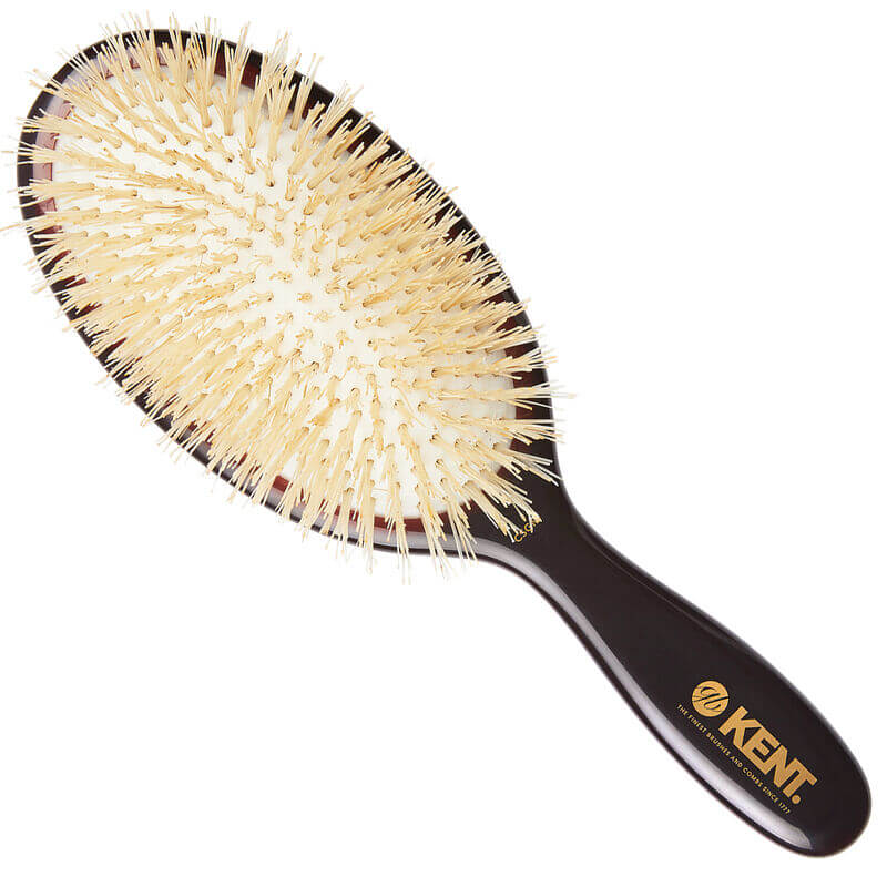 แปรงหวีผม KENT รุ่น CLASSIC SHINE ขนาดกลาง ขนหมูป่าแท้สีขาว ขนนุ่ม นำเข้าจากอังกฤษ