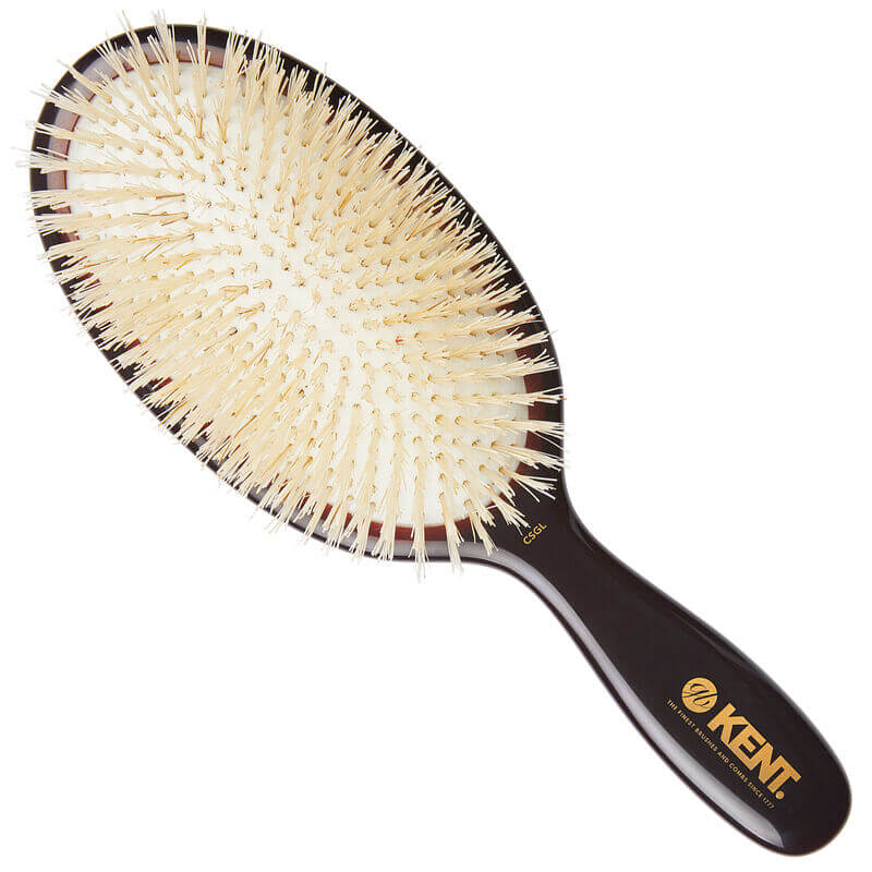 แปรงหวีผม KENT รุ่น CLASSIC SHINE ขนาดใหญ่ ขนหมูป่าแท้สีขาว ขนนุ่ม นำเข้าจากอังกฤษ