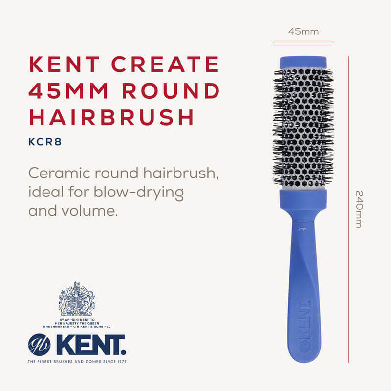 แปรงไดร์ผมกลม KENT CREATE KCR8 ขนาด 45 มม. แบบเซรามิก