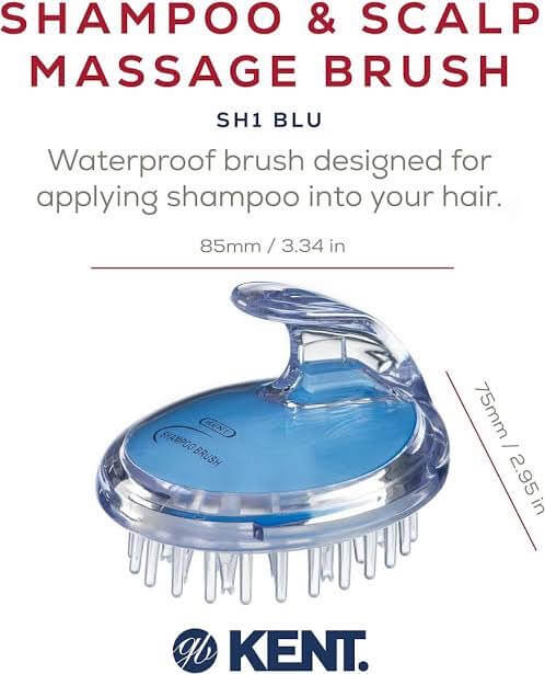 แปรงสระผม KENT SHAMPOO AND SCALP MASSAGE BRUSH สีฟ้า