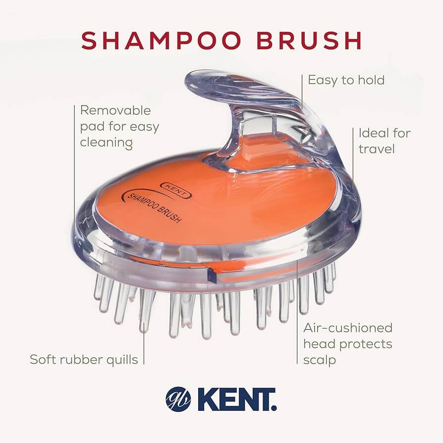 แปรงสระผม KENT SHAMPOO AND SCALP MASSAGE BRUSH สีส้ม