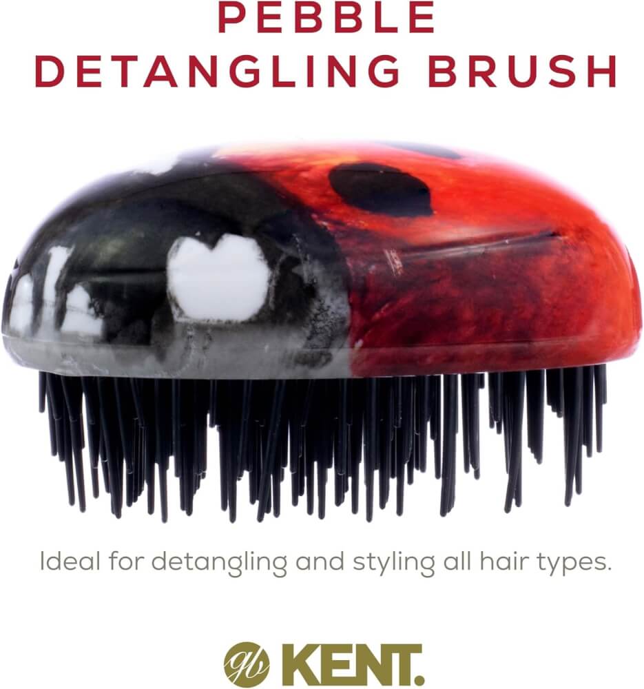 แปรงหวีผม KENT รุ่น PEBBLE DETANGLING LADYBUG BRUSH เต่าทอง_2