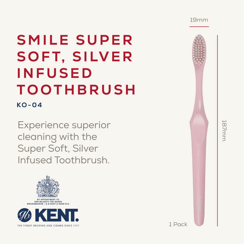 แปรงสีฟันขนนุ่มพิเศษ KENT SMILE ผสานซิลเวอร์ไอออน สีชมพู