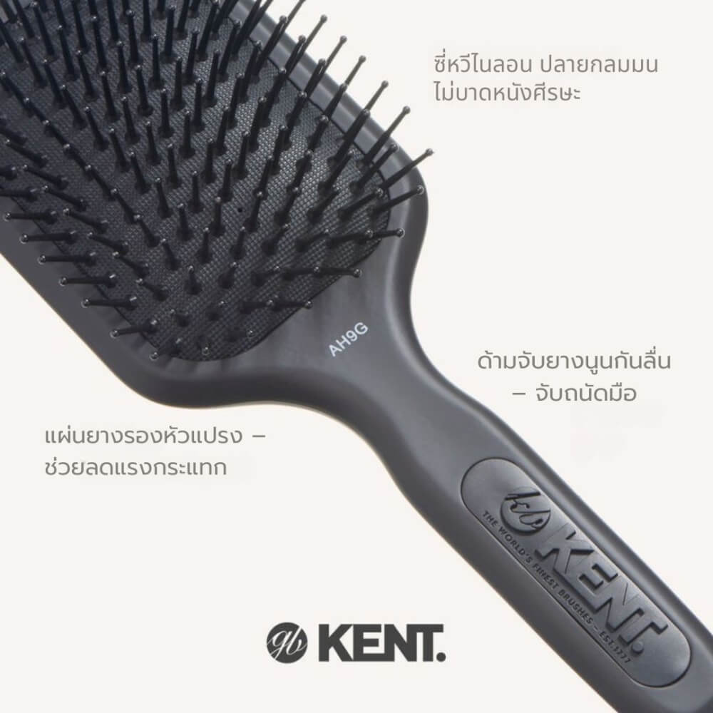 แปรงหวีผม KENT รุ่น AH9G – AIRHEDZ ขนาดกลาง ซี่ถี่ ปลายบอล