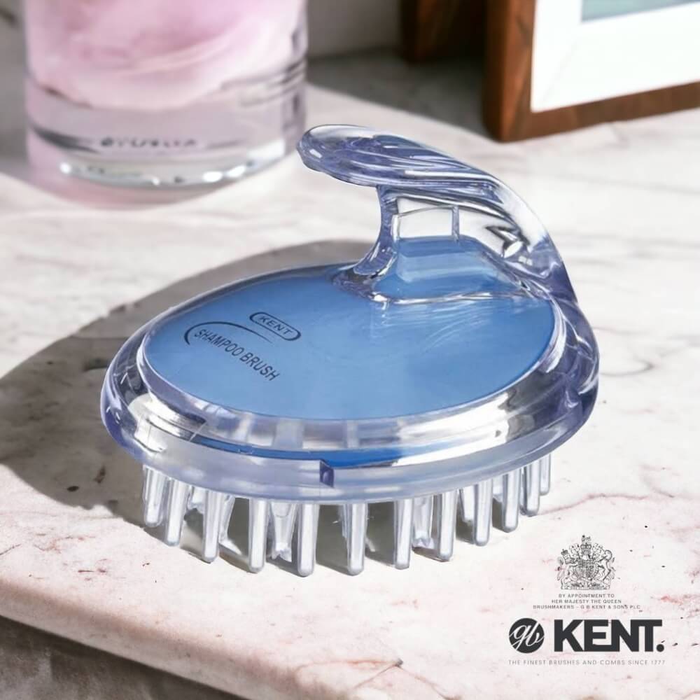แปรงสระผม KENT SHAMPOO AND SCALP MASSAGE BRUSH สีฟ้า