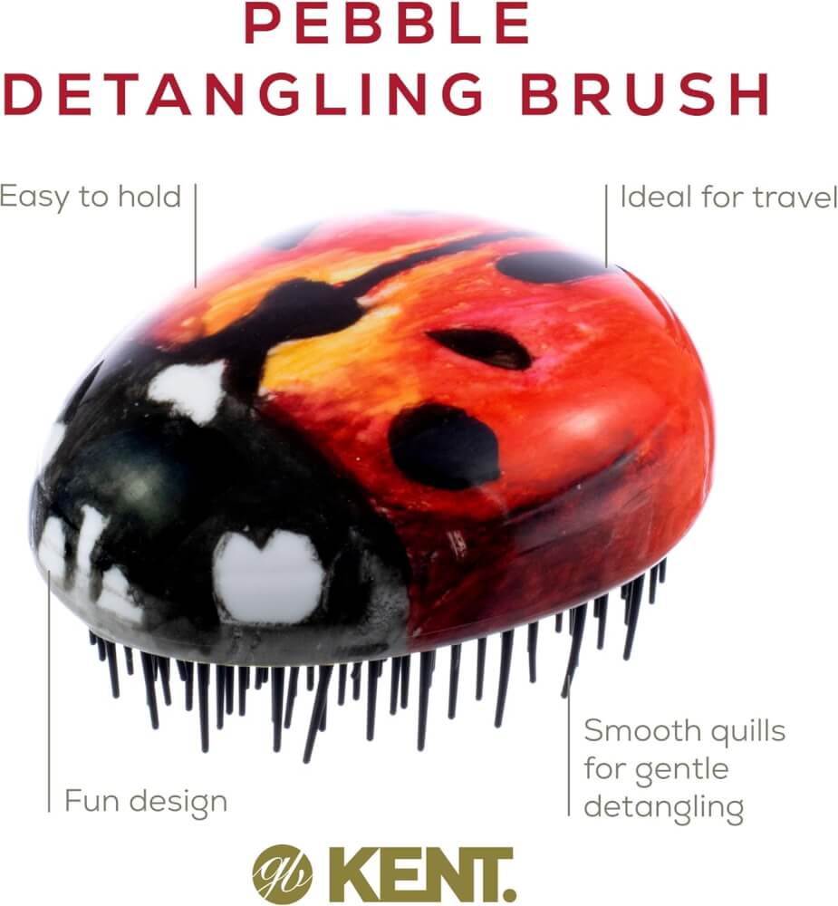 แปรงหวีผม KENT รุ่น PEBBLE DETANGLING LADYBUG BRUSH เต่าทอง_3