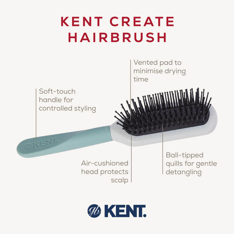 แปรงไดร์ผม KENT CREATE KCR2 CUSHION VENTED PADDLE สีเขียว