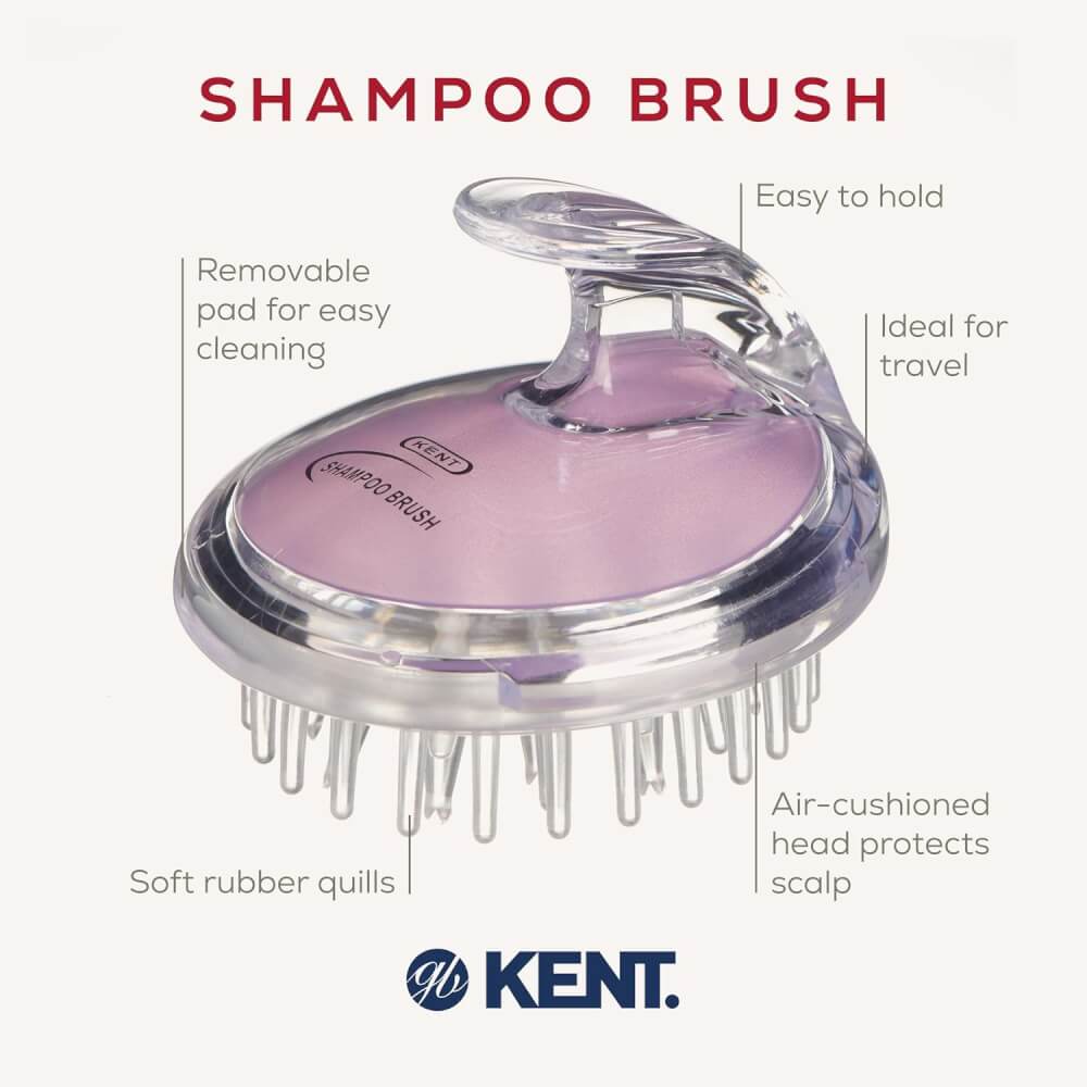 แปรงสระผม KENT SHAMPOO AND SCALP MASSAGE BRUSH สีม่วงอ่อน