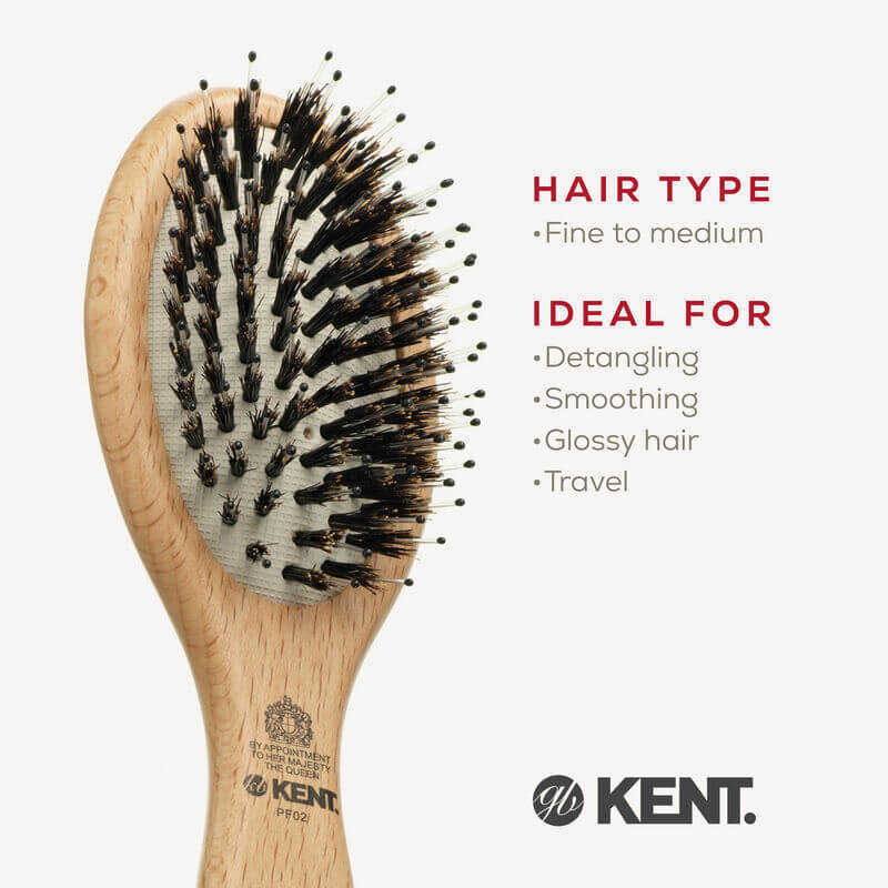 แปรงหวีผมไม้แท้ ขนาดเล็ก KENT รุ่น PF02 PERFECT FOR SMOOTHING"