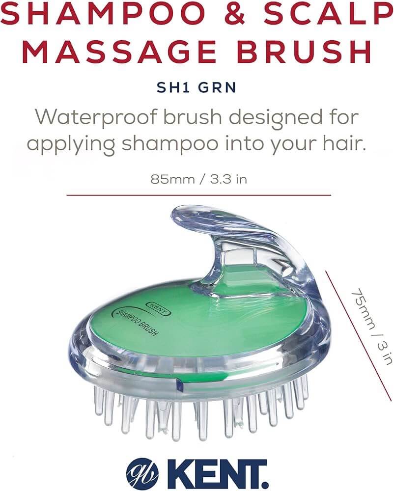 แปรงสระผม KENT SHAMPOO AND SCALP MASSAGE BRUSH สีเขียว