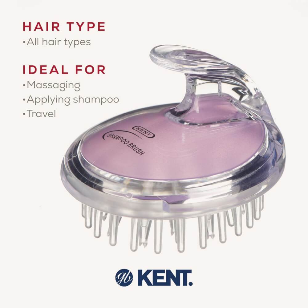 แปรงสระผม KENT SHAMPOO AND SCALP MASSAGE BRUSH สีม่วงอ่อน