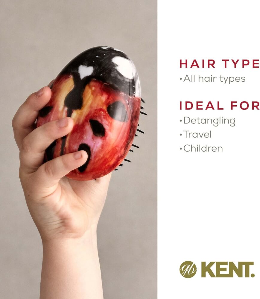 แปรงหวีผม KENT รุ่น PEBBLE DETANGLING LADYBUG BRUSH เต่าทอง_5