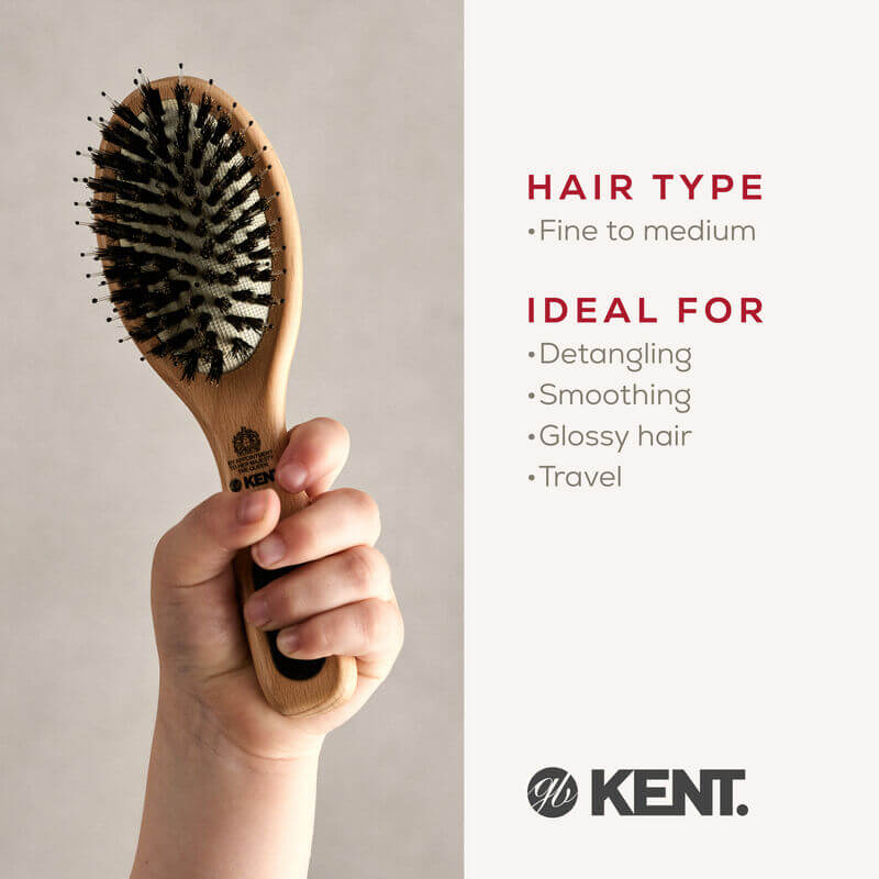 แปรงหวีผมไม้แท้ ขนาดเล็ก KENT รุ่น PF02 PERFECT FOR SMOOTHING"