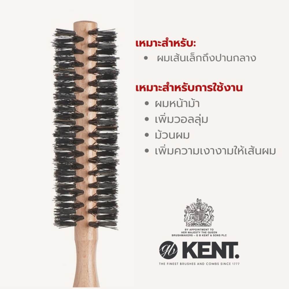 หวีแปรงกลมขนหมูป่า 33 มม. KENT รุ่น PF24  สำหรับเพิ่มวอลลุ่ม