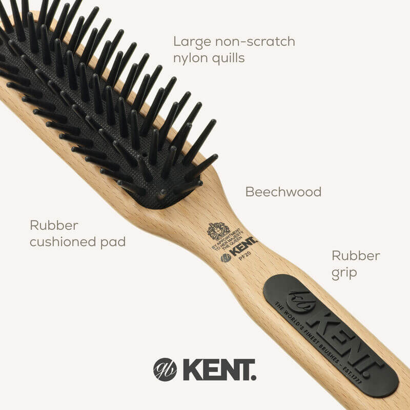แปรงหวีผม KENT รุ่น PF20 หัวแคบ – ไนลอนซี่ใหญ่ สางง่าย ผมไม่พันกัน