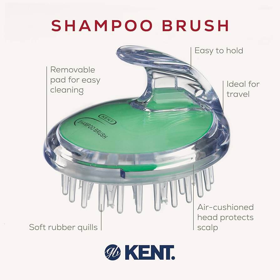 แปรงสระผม KENT SHAMPOO AND SCALP MASSAGE BRUSH สีเขียว