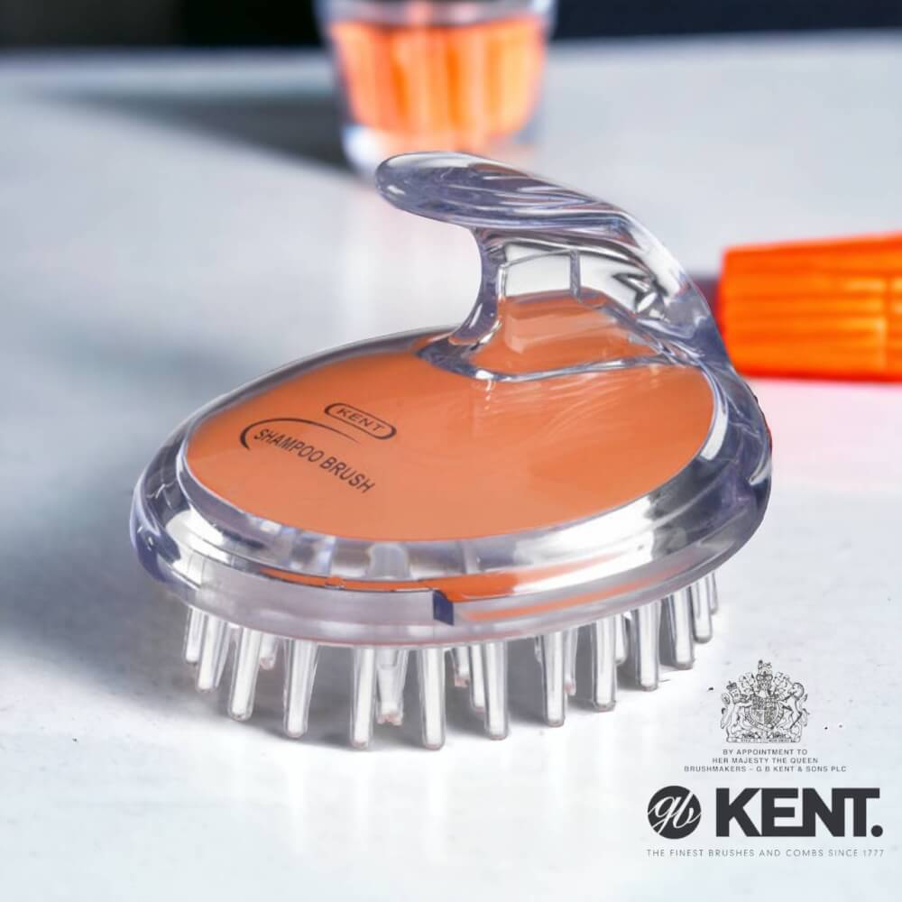 แปรงสระผม KENT SHAMPOO AND SCALP MASSAGE BRUSH สีส้ม