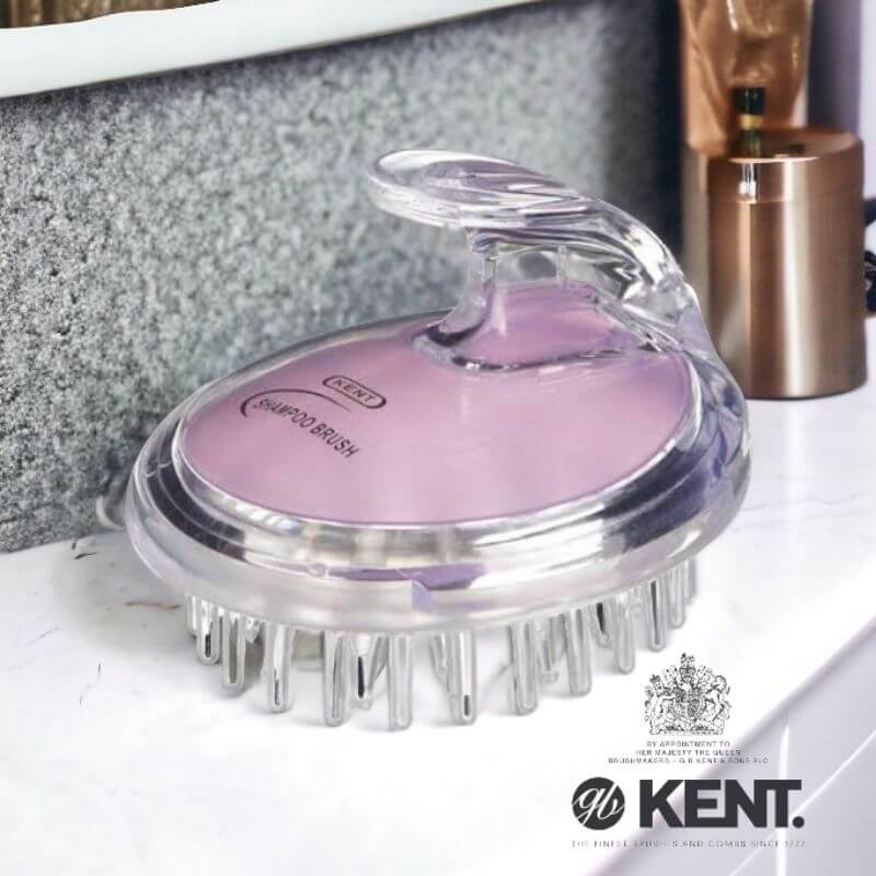 แปรงสระผม KENT SHAMPOO AND SCALP MASSAGE BRUSH สีม่วงอ่อน