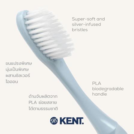 แปรงสีฟันขนนุ่มพิเศษ KENT SMILE ผสานซิลเวอร์ไอออน สีฟ้า_1
