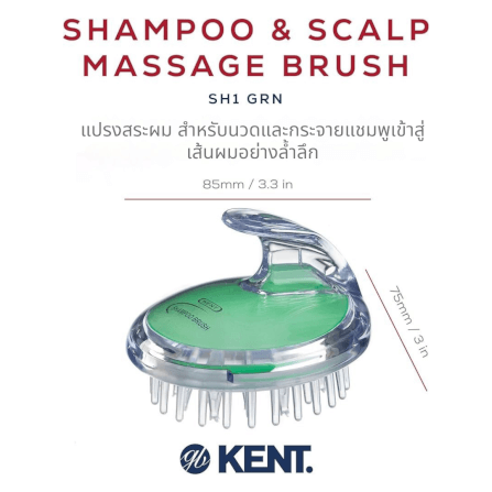 แปรงสระผม KENT SHAMPOO AND SCALP MASSAGE BRUSH สีเขียว_2