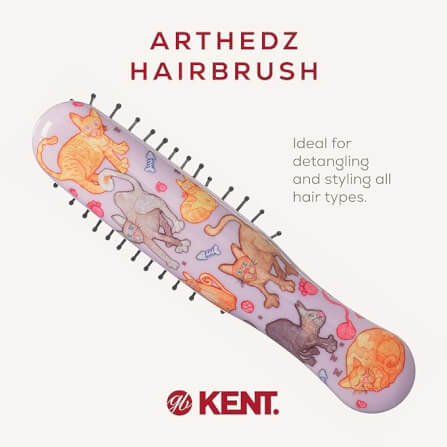 แปรงหวีผมเด็ก KENT รุ่น ARTHEDZ CATS BRUSHES ลายแมว_2