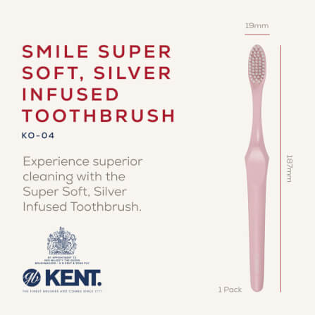 แปรงสีฟันขนนุ่มพิเศษ KENT SMILE ผสานซิลเวอร์ไอออน สีชมพู_2