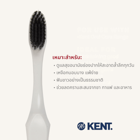 แปรงสีฟันขนนุ่มพิเศษ KENT SMILE ผสานซิลเวอร์และชาร์โคล สีขาว_2