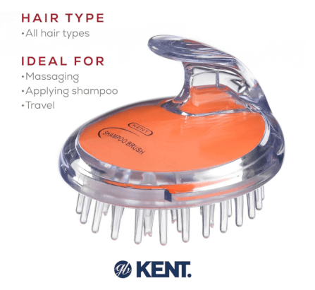 แปรงสระผม KENT SHAMPOO AND SCALP MASSAGE BRUSH สีส้ม_3
