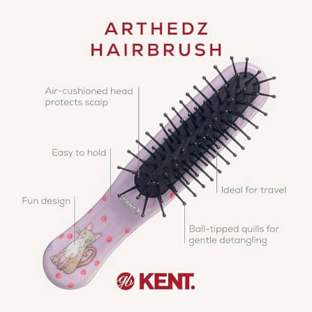 แปรงหวีผมเด็ก KENT รุ่น ARTHEDZ CATS BRUSHES ลายแมว_3