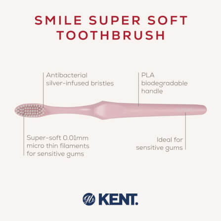 แปรงสีฟันขนนุ่มพิเศษ KENT SMILE ผสานซิลเวอร์ไอออน สีชมพู_3