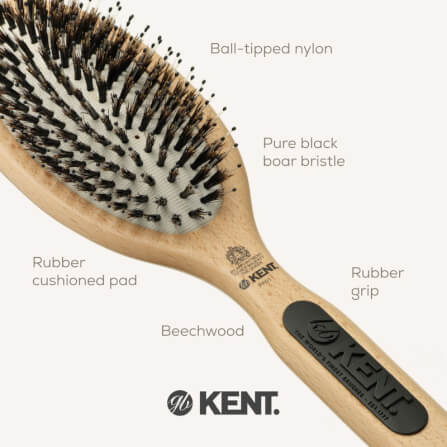 แปรงหวีผมไม้แท้ ขนาดใหญ่ KENT รุ่น PF01 PERFECT FOR SMOOTHING