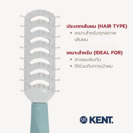 หวีแปรง KENT KCR1 VENTED HAIRBRUSH แปรงจัดแต่งทรงผม  ลดผมชี้ฟู จากอังกฤษ_3