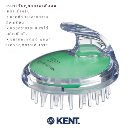 แปรงสระผม KENT SHAMPOO AND SCALP MASSAGE BRUSH สีเขียว_4