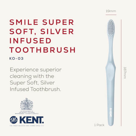 แปรงสีฟันขนนุ่มพิเศษ KENT SMILE ผสานซิลเวอร์ไอออน สีฟ้า_4
