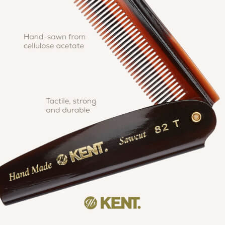 หวีพับแฮนด์เมด KENT 82T หวีพับคลาสสิก ขนาด 190 มม. สำหรับผมบาง-ผมเส้นเล็ก_4