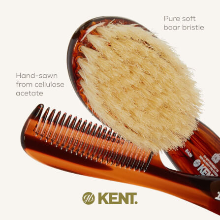เซ็ทคู่แปรงและหวี สำหรับเด็ก KENT BA30 แปรงขนหมูป่าแท้ พร้อมหวี_4