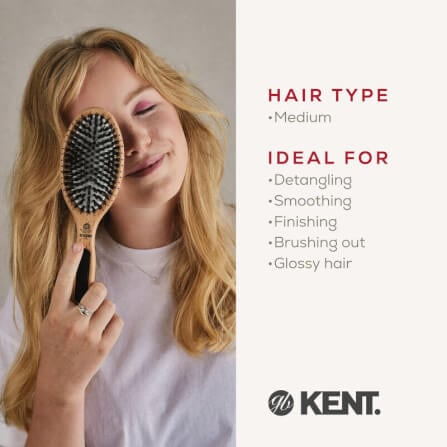 แปรงหวีผมไม้แท้ ขนาดใหญ่ KENT รุ่น PF01 PERFECT FOR SMOOTHING