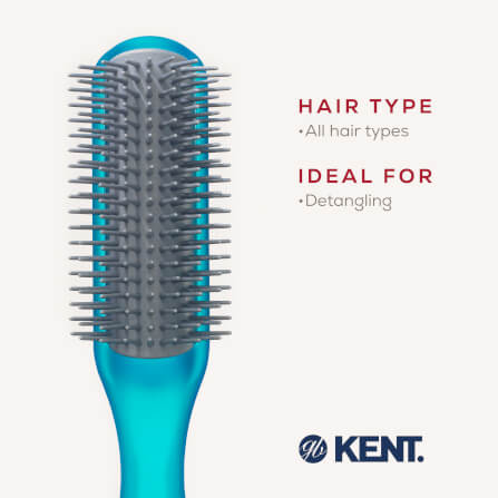 แปรงหวีผม ดีแทงเกิล KENT สีฟ้า รุ่น AHGLO01 - HALF ROUND DETANGLING BRUSH – อังกฤษ_5